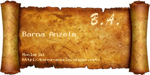 Barna Anzelm névjegykártya